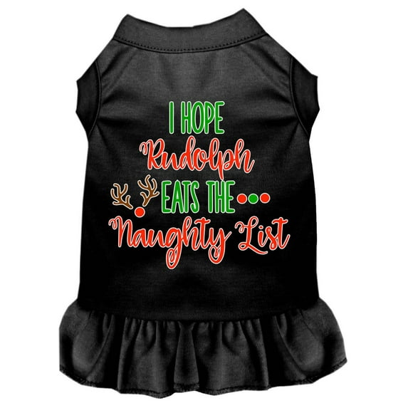 Christmas Pet Dog Cat Dress Screen Printed, "I Hope Rudolph Eats The Naughty List"