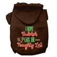 thumbnail image 1 of Mirage Pet Hope Rudolph Eats Naughty List Screen Print Dog Hoodie Brown L, 1 of 11