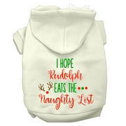 Hope Rudolph Eats Naughty List Screen Print Dog Hoodie Cream L