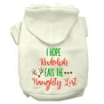 thumbnail image 1 of Mirage Pet Hope Rudolph Eats Naughty List Screen Print Dog Hoodie Cream S, 1 of 10