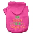 thumbnail image 1 of Mirage Pet Hope Rudolph Eats Naughty List Screen Print Dog Hoodie Bright Pink M, 1 of 10