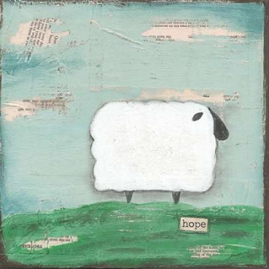 Hope Sheep Canvas Art - Cassandra Cushman (24 x 24)