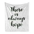 thumbnail image 1 of Hope Soft Flannel Fleece Throw Blanket, There is Always Hope Hand Lettering Style Illustration Inspirational Vintage, Cozy Plush for Indoor and Outdoor Use, 70" x 90", Black and White, by Ambesonne, 1 of 5