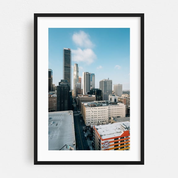 Hope Street, DTLA 03 - Los Angeles California Photography Black Framed Wall Art Print 24 x 36 inches