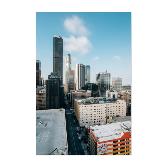 Hope Street, DTLA 03 - Los Angeles California Photography City Skyline Architecture Street Photography Modern Art Travel Poster Unframed Wall Art Print 20 x 28 inches