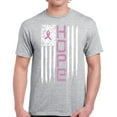 thumbnail image 1 of Hope TShirt for Men Pink Ribbon USA Flag Mens T-Shirt - S M L XL 2XL 3XL 4XL 5XL Graphic Tee - Breast Cancer Awareness Pink Support Gifts Shirt for Him, 1 of 2