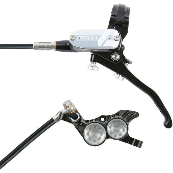Hope Tech 4 V4 Disc Brake and Lever Set - Rear, Hydraulic, Post Mount, Silver