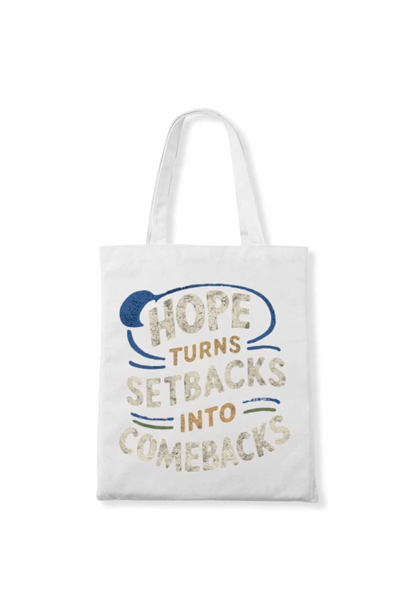 Hope Turns Setbacks Into Comebacks Cute Halloween Thanksgiving Canvas Bag 2Pcs
