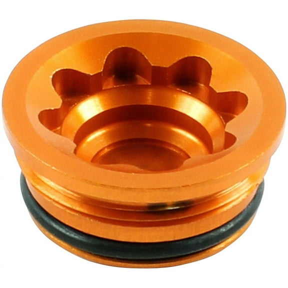 Hope V4 Large Bore Cap - Orange Aluminum, Gasket: Rubber Ring Included
