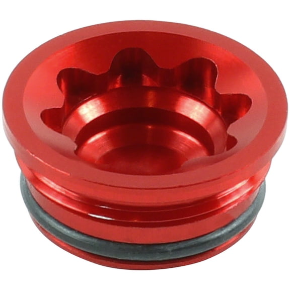 Hope V4 Large Bore Cap - Red Aluminum, Gasket: Rubber Ring Included