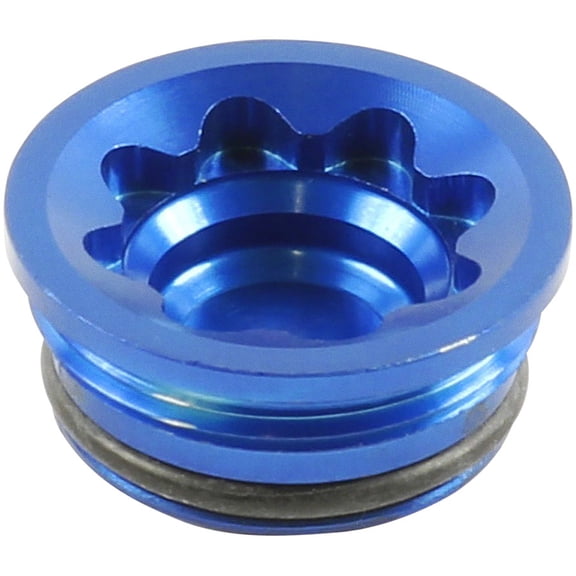 Hope V4 Small/E4 Bore Cap - Blue Aluminum, Gasket: Rubber Ring Included