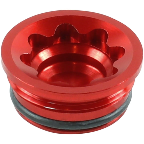 Hope V4 Small/E4 Bore Cap - Red Aluminum, Gasket: Rubber Ring Included