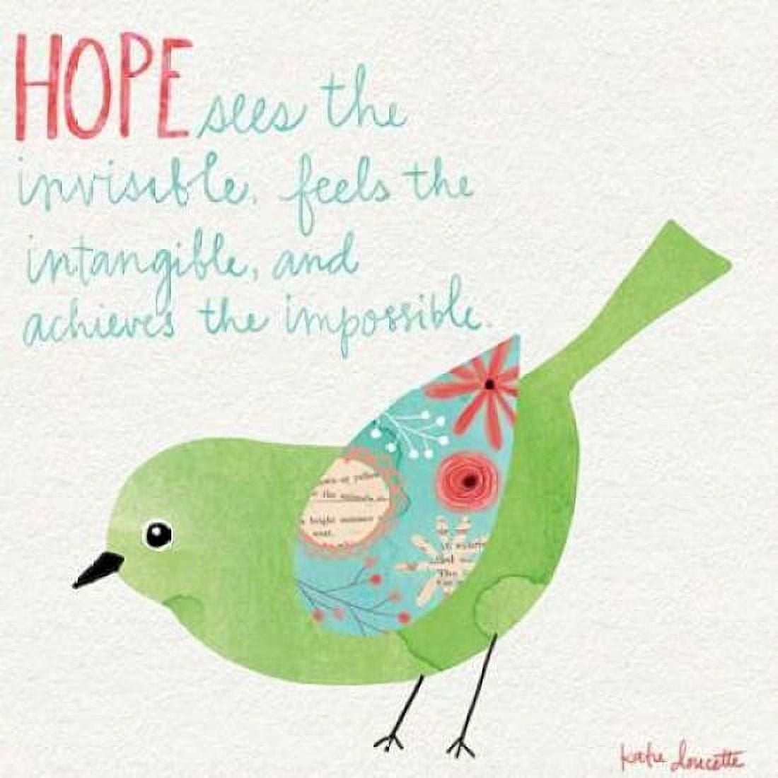 Hope Watercolor Bird Canvas Art - Katie Doucette (24 x 24)