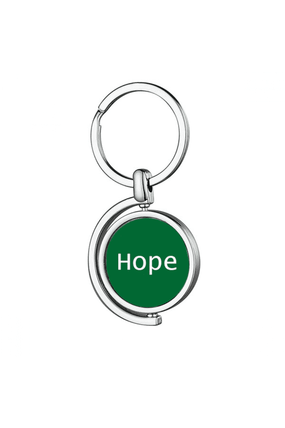 Hope Word Inspirational Quote Sayings Rotating Keychain Metal Keyring Holder