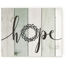 Hope Wreath Rustic Wood Wall Sign 12x15 (Unframed)