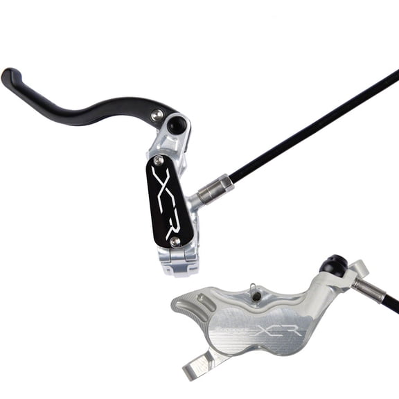 Hope XCR Pro E4 Disc Brake and Lever Set - Front, Hydraulic, Post Mount, Silver