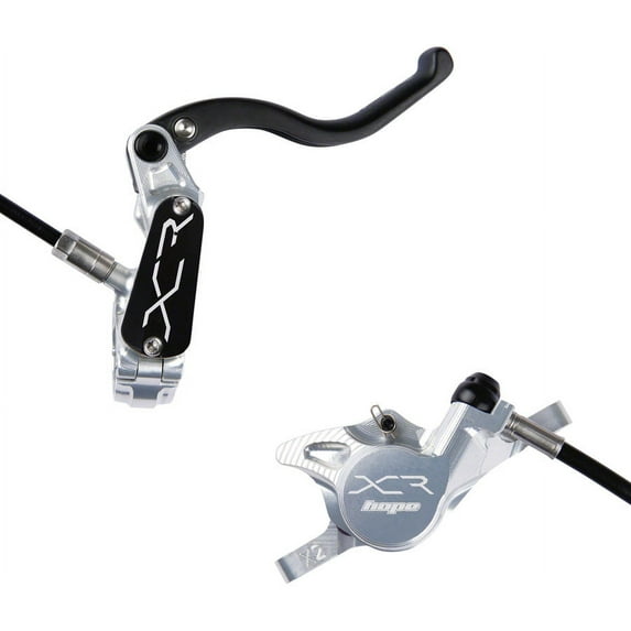 Hope XCR Pro X2 Disc Brake and Lever Set - Rear, Hydraulic, Post Mount, Silver