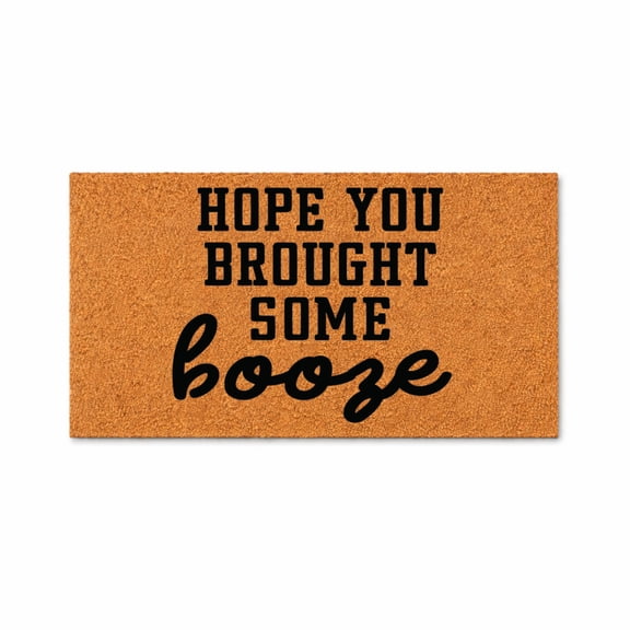 Hope You Brought Some Booze Doormat, Funny Welcome Mat, Front Door Entry Rug, Housewarming Gift, Bar Decor 5833 (16x24 inches) 5833