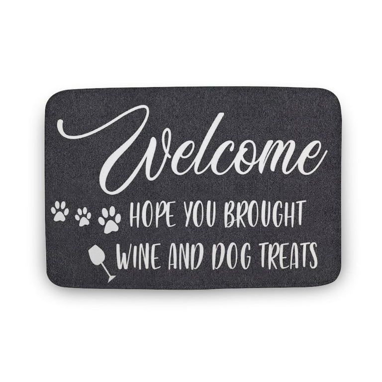 Wine and dog treats doormat on sale
