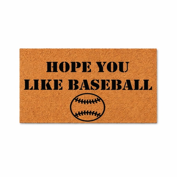 Hope You Like Baseball Doormat, Baseball Graphic Welcome Mat, Outdoor Entryway Door Mat (16x24 inches) WoodByStu 4112