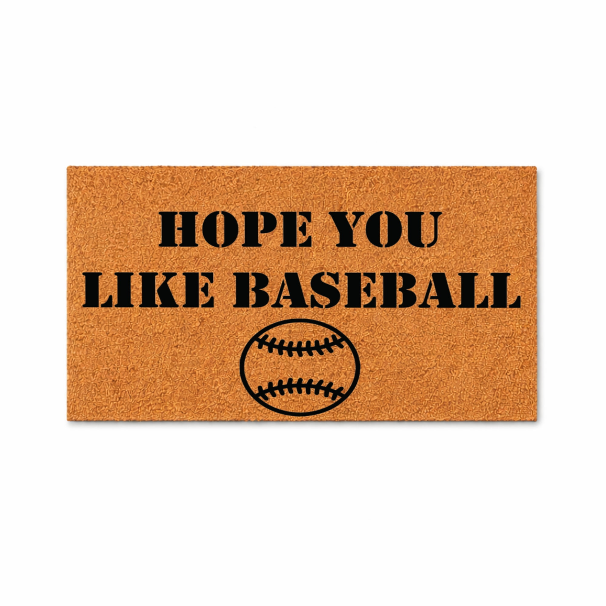 Hope You Like Baseball Doormat, Baseball Graphic Welcome Mat, Outdoor Entryway Door Mat (24x36 inches) WoodByStu 4112