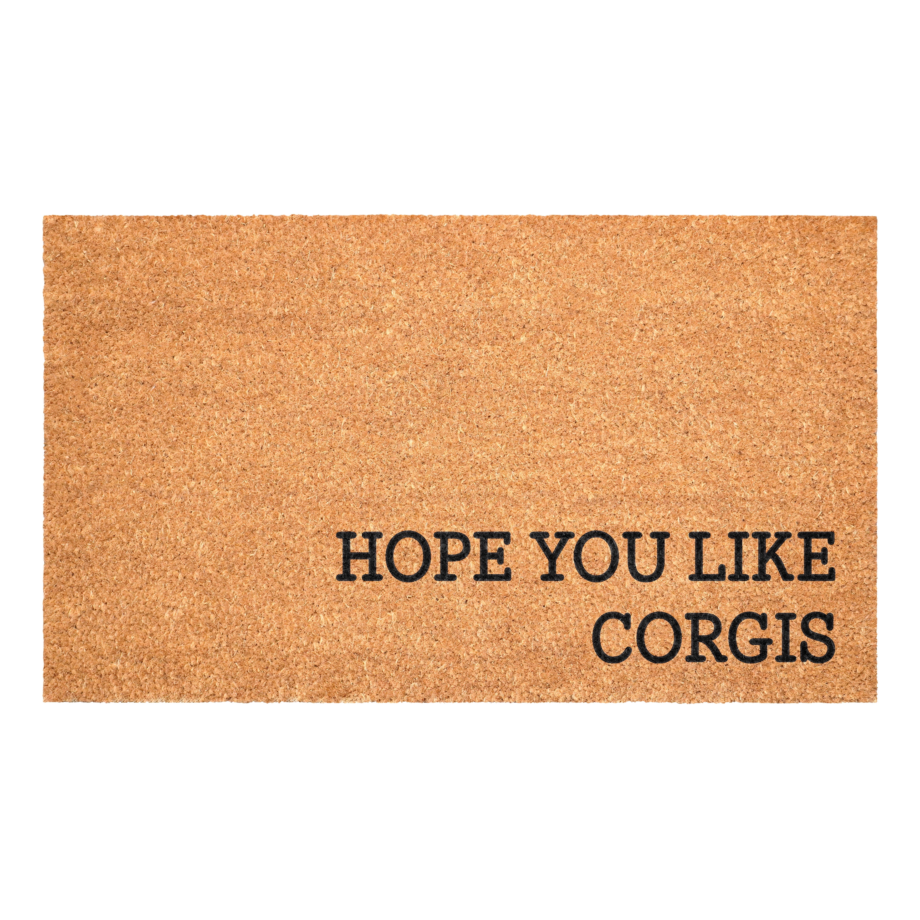Hope You Like Corgis Non Slip Vinyl Backing, Front Door Mat, Entryway Door Mat, 17"x29"