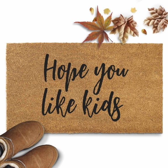 MAINEVENT Hope You Like Kids Coir Doormat 30x17 Inch, Funny Outdoor Welcome Mat for Outside