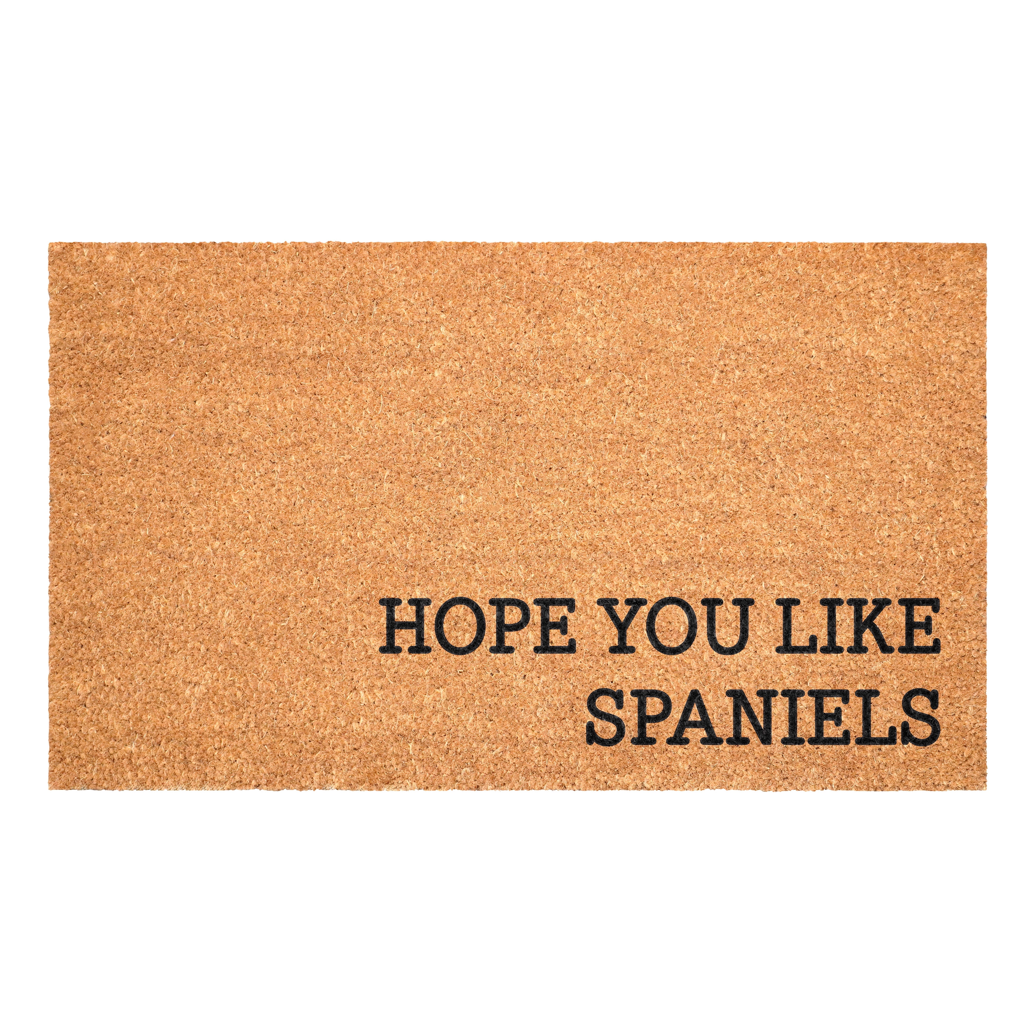 Hope You Like Spaniels Non Slip Vinyl Backing, Front Door Mat, Entryway Door Mat, 17"x29"