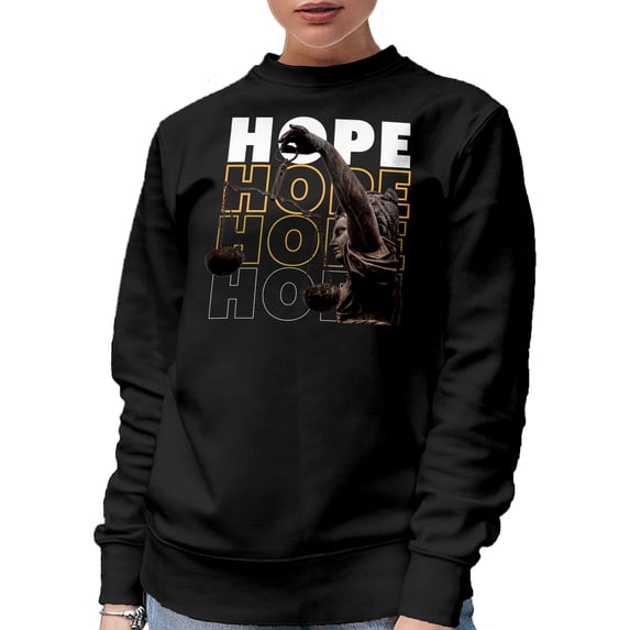 Hope feat. Justice Scale, Black Crewneck Sweatshirt, 3XL