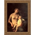 thumbnail image 1 of Hope feeding love 24x18 Gold Ornate Wood Framed Canvas Art by Karl Bryullov, 1 of 2