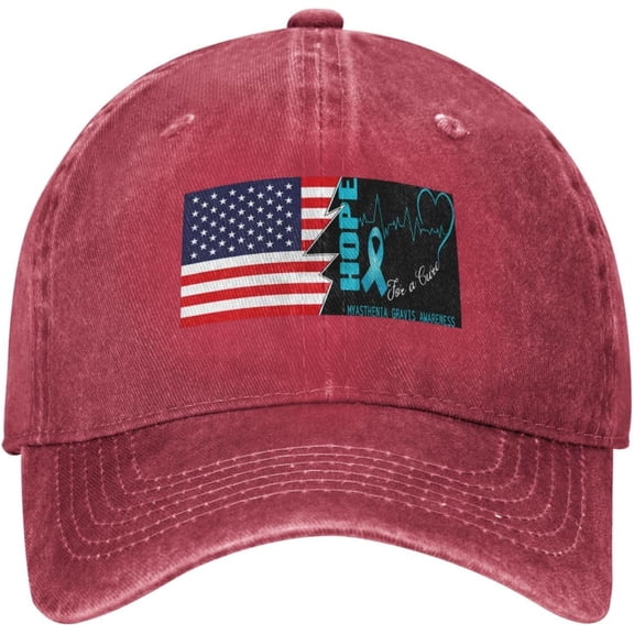Hope for A Cure Myasthenia Gravis Awareness and America Baseball Cap for Men Women Hat Adjustable Vintage Cotton Dad Caps