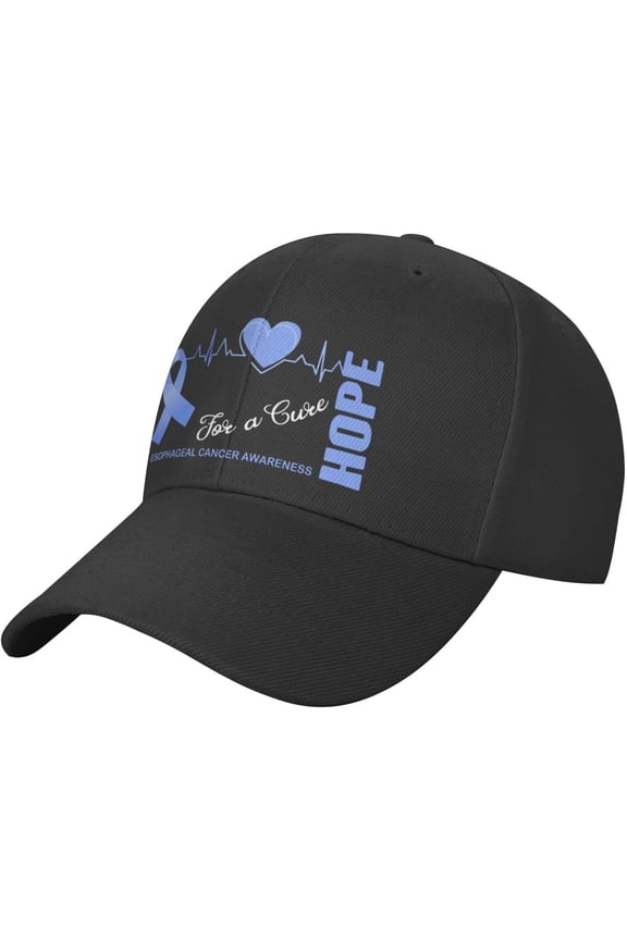Hope for a Cure Esophageal Cancer Awareness Plain Baseball Caps Adjustable Washed Twill Low Profile Dad Hats for Men Women Black