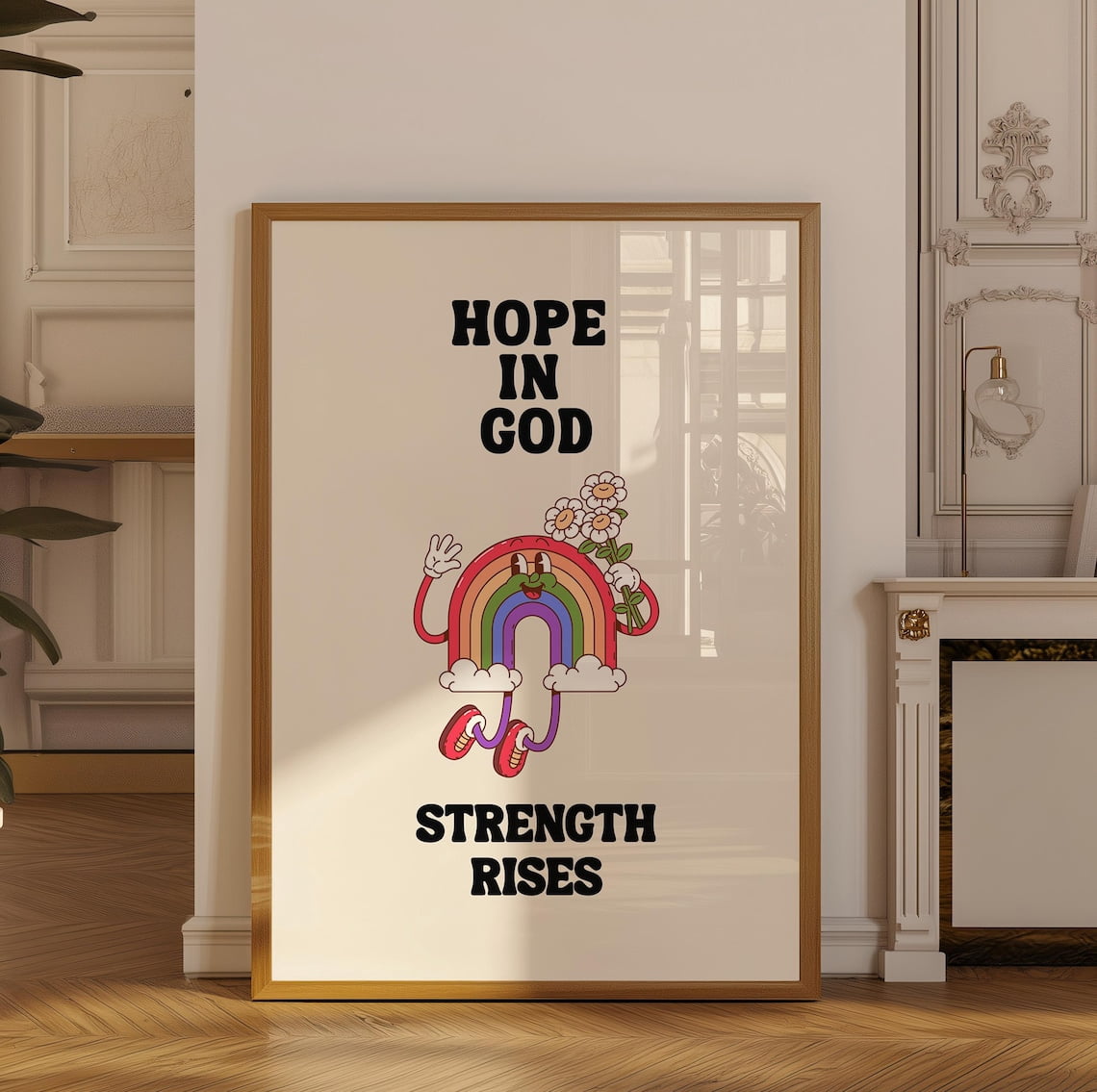 Hope in God Strength Rises Bible Verse Prayer Room Art, Unframed Paper ...
