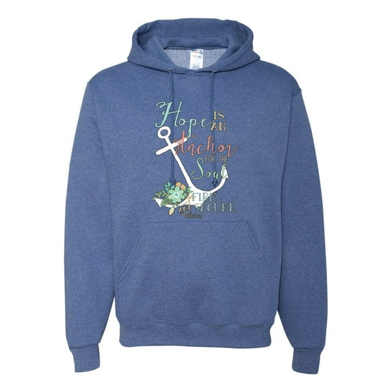 Hope is An Anchor For The Soul Hebrews 6:19 Inspirational/Christian Unisex Graphic Hoodie Sweatshirt, Vintage Heather Blue, Small