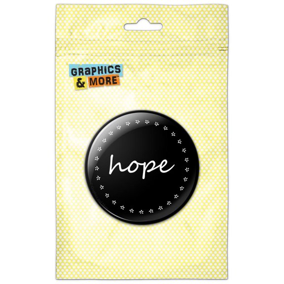 Hope on Black Refrigerator Button Magnet