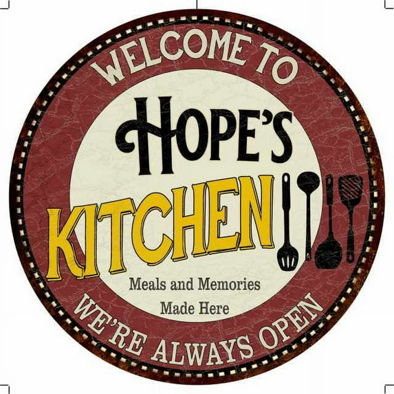 Hope's Kitchen 12" Round Metal Sign Bar Game Room Wall Déco 200120040429