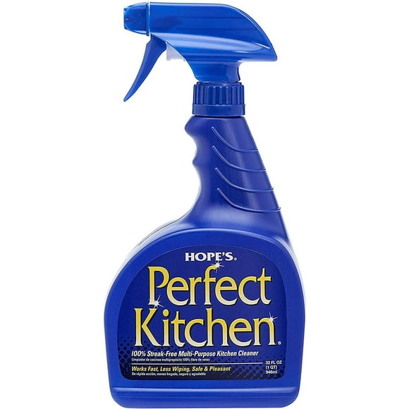 Hope's Perfect Kitchen Cleaner, All Purpose Cleaning Spray, No Residue Degreaser for Stovetops, Countertops, Sinks, Safe for Home Use, 32 Ounce, 1 Pack