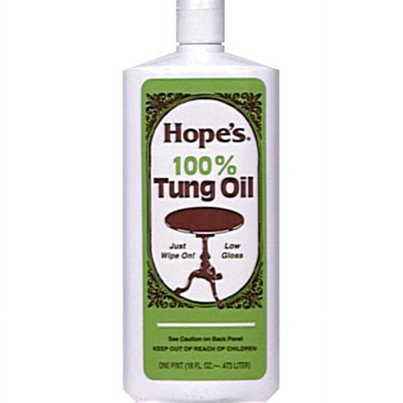 Hope's Pure Tung Oil, Waterproof Natural Wood Finish and Sealer, 16 Fl