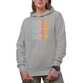 thumbnail image 1 of Hope with Flowers, Groovy Retro Wavy Text Merch Gift, Heather Grey Hooded Sweatshirt or Hoodie, Small, 1 of 5