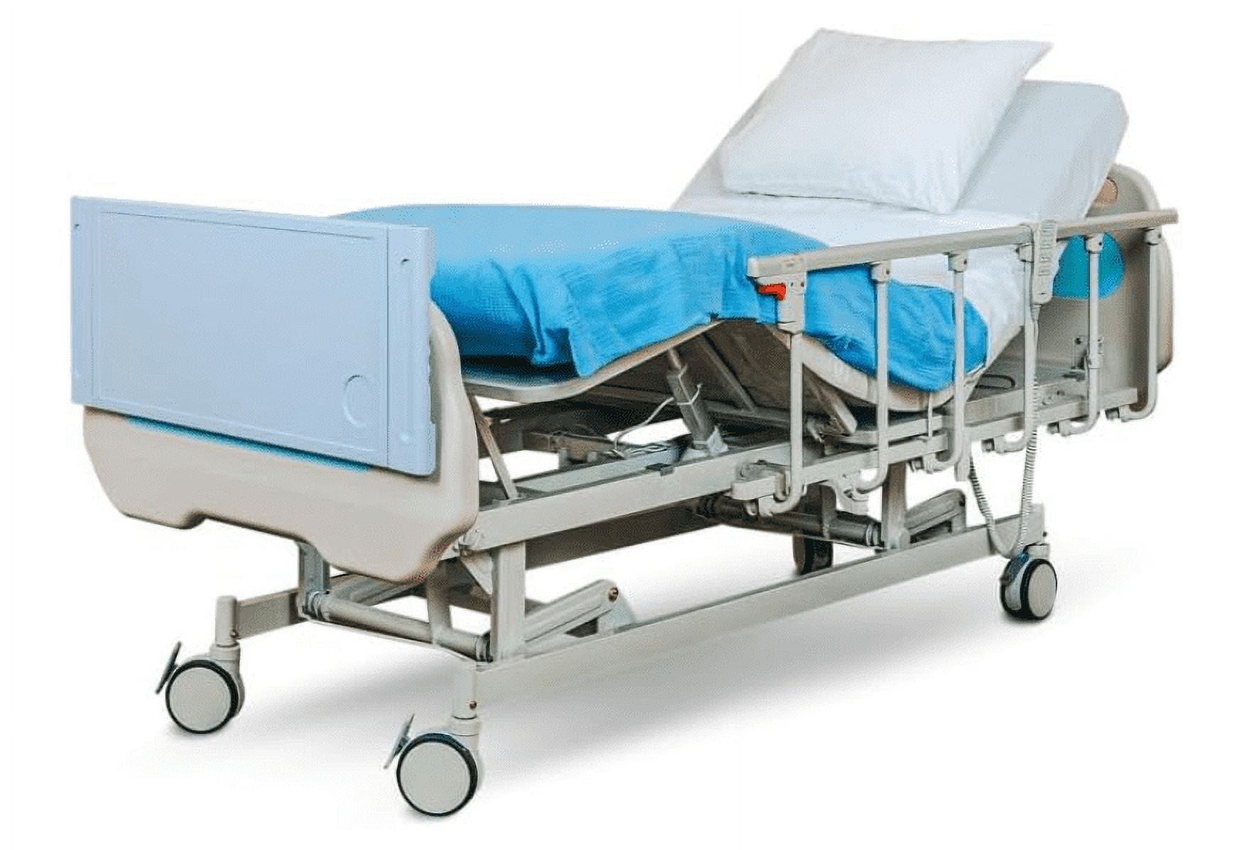 HopeFULL (HCMS-3 Premium 3-Function Electric Hospital Bed, 4.7" Foam Mattress, LINAK Motors, Individual Locking, Includes (2X) Sheets & Bed Tray