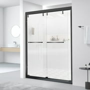 HopeHub Double Sliding Shower Door, 44-48" W x 76" H Framed Shower Door with 5/16"(8mm) SGCC ANSI Clear Tempered Glass,Aluminum Door Frame,Stainless Steel Pull Handle,Seal Strip for Waterproof