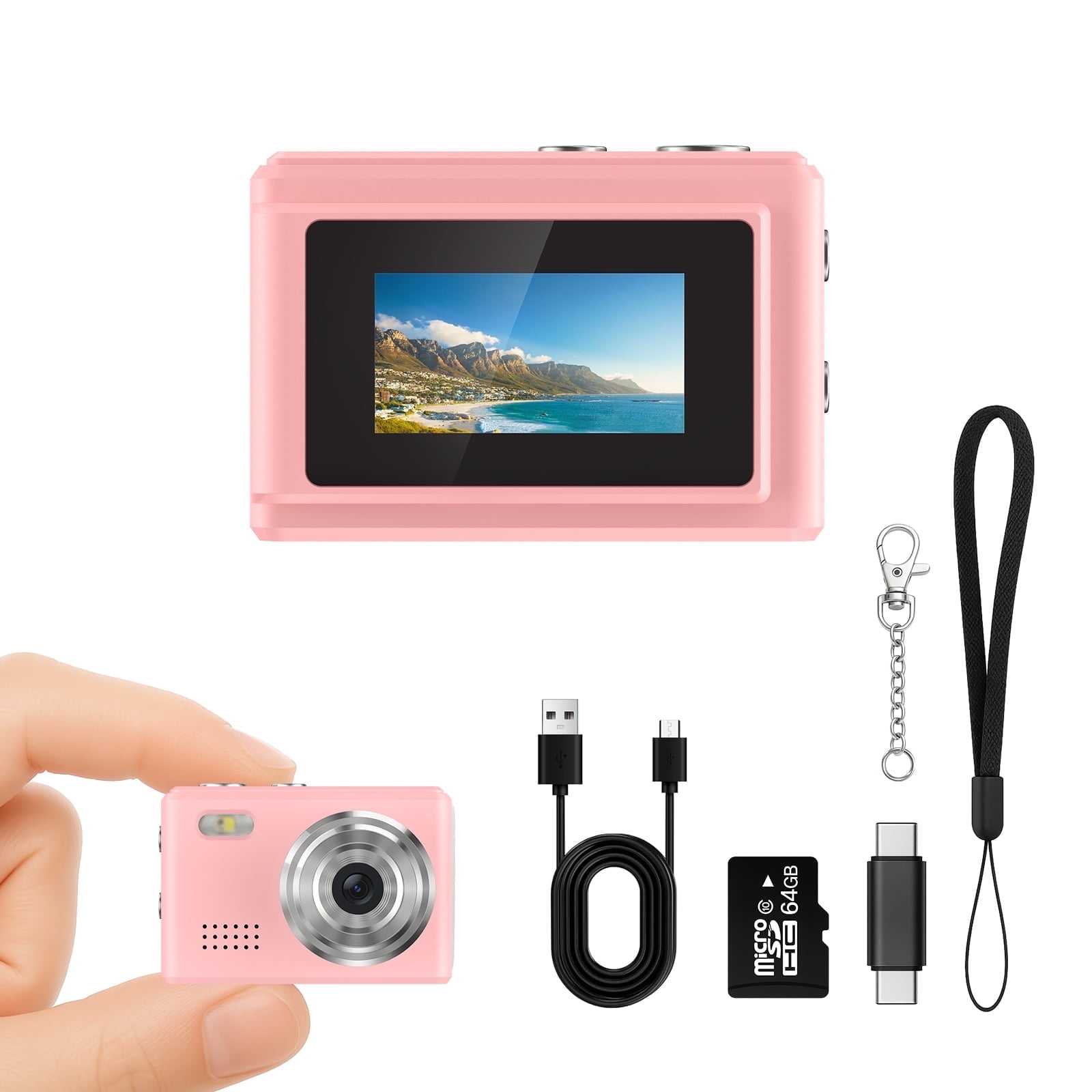 HopeHub Mini Digital Camera, 0.96in Small Keychain Camera, 1080P