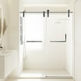 thumbnail image 1 of HopeHub Shower Door 56-60" W x 76" H Frameless Shower Door, Single Sliding Shower Doors with 5/16" (8mm) Clear SGCC ANSI Tempered Glass,Explosion-Proof Film,3 Seal Strips, Stainless Steel Hardware, 1 of 8