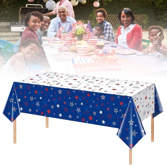 HopePan Patriotic Tablecloths Rectangular Red White and Blue Table Cloth for 4th of July Independence Day Decorations