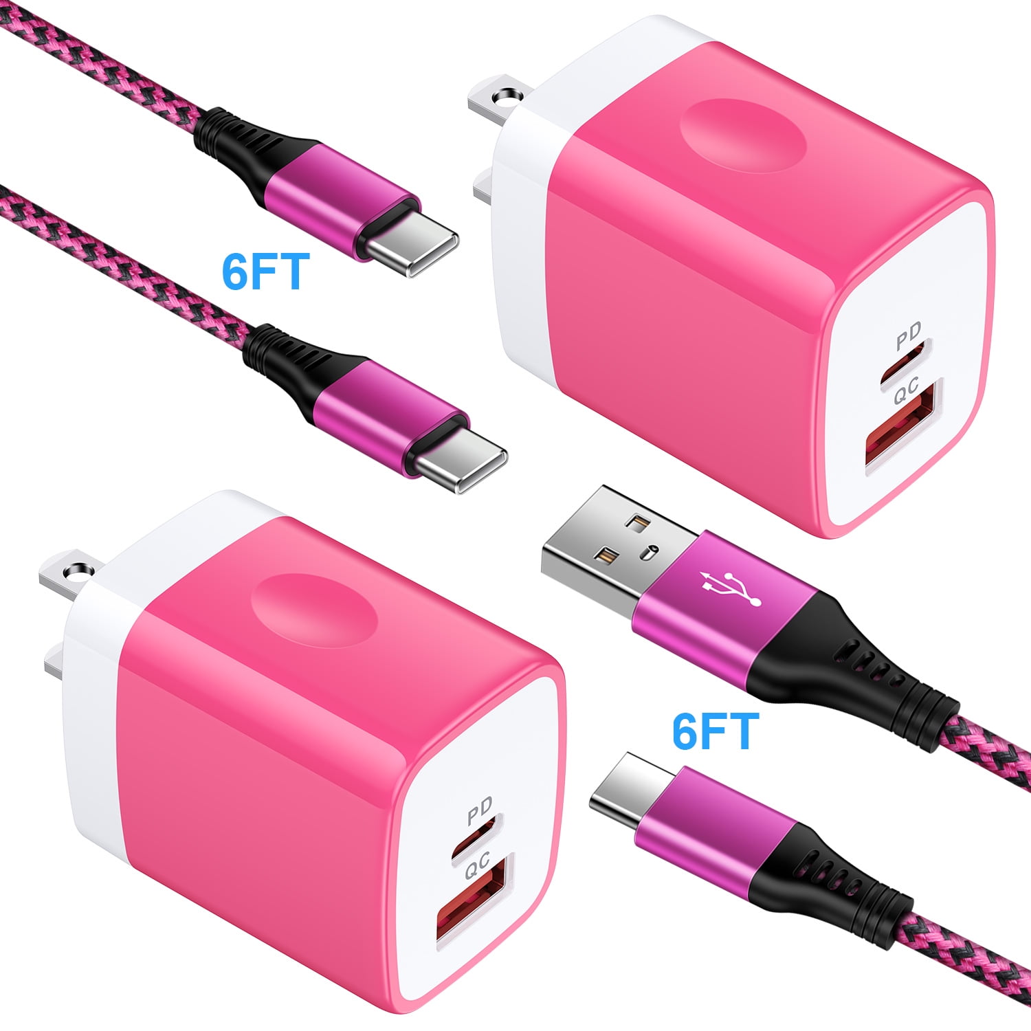 HopePow Usb C Fast Charger Block,2PACK Type C Charger Fast Charging PD ...