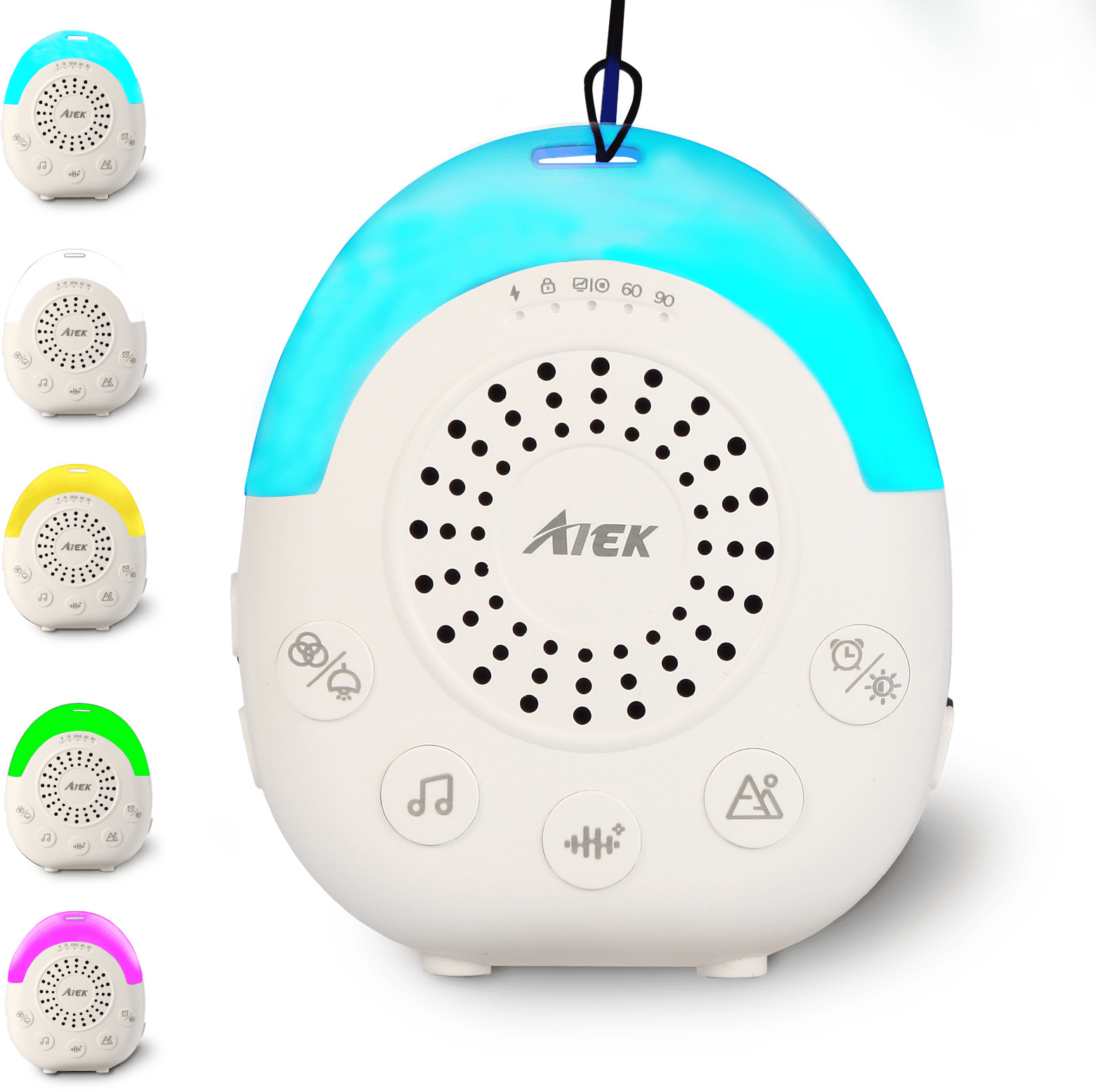 Baby Sound Machine for Sleeping,HopePow Portable White Noise Machine with Chil-d Lock 5 Color Night Light for Sleep &Soothers,30 Baby Soothing Baby Sound Machine for Sleeping,Office,Home,Adult