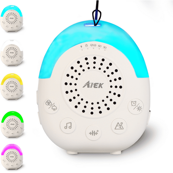 Baby Sound Machine for Sleeping,HopePow Portable White Noise Machine with Chil-d Lock 5 Color Night Light for Sleep &Soothers,30 Baby Soothing Baby Sound Machine for Sleeping,Office,Home,Adult