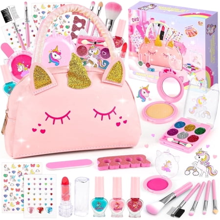 HopeRock Girls Makeup Kit and Nail Art Kit for Kids Girls, Toys for Little Girls Makeup Set Ages 3 4 5 6 Years, Christmas/Birthday Gift for Kids Toddlers 4 5 6 7 8 9+ Years.