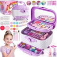 thumbnail image 1 of HopeRock Kids Makeup Kit, Toys for Girls 3-6 Years Old, Purple Case Princess, Washable Pretend Play Cosmetic Toys for Kids, Little Girl Christmas Birthday Gift., 1 of 7