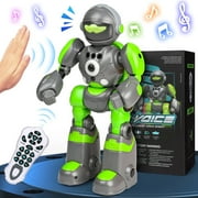 HopeRock RC Robot Toys for Kids, Gesture & Sensing Programmable Remote Control Smart Robot, Birthday Gift for Boys Girls Age 3 4 5 6 7 8+ Year Old(Green)